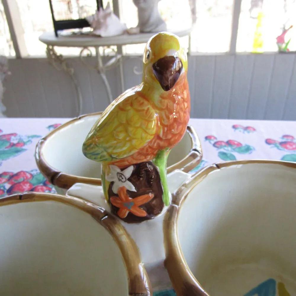 Global Home Parrot 3 Section Condiment Serving Bowl
